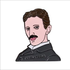 🆕 Scientist Nikola Tesla Enamel Pin Brooch